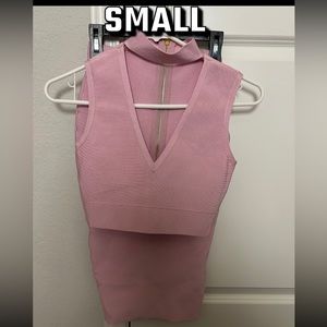 Baby pink hot Miami styles two piece set